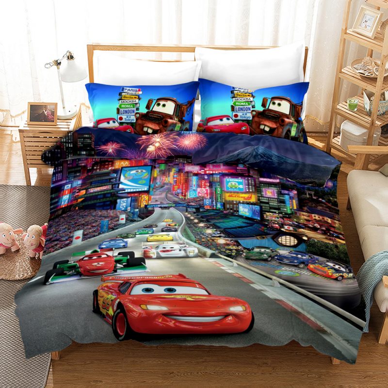 Lightning Mcqueen Cars 4 Duvet Cover and Pillowcase Set Bedding Set