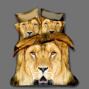 Lion Duvet Cover and Pillowcase Set Bedding Set 823