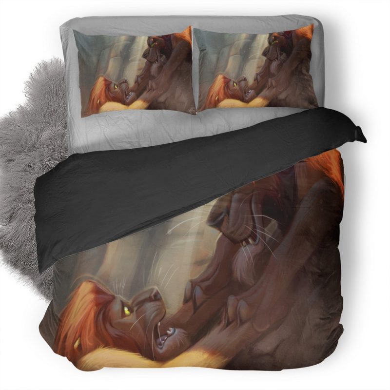 Lion King Vs Lion Digital Art G6 Duvet Cover and Pillowcase Set Bedding Set