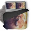 Lion Roar Abstract Art Qhd Duvet Cover and Pillowcase Set Bedding Set