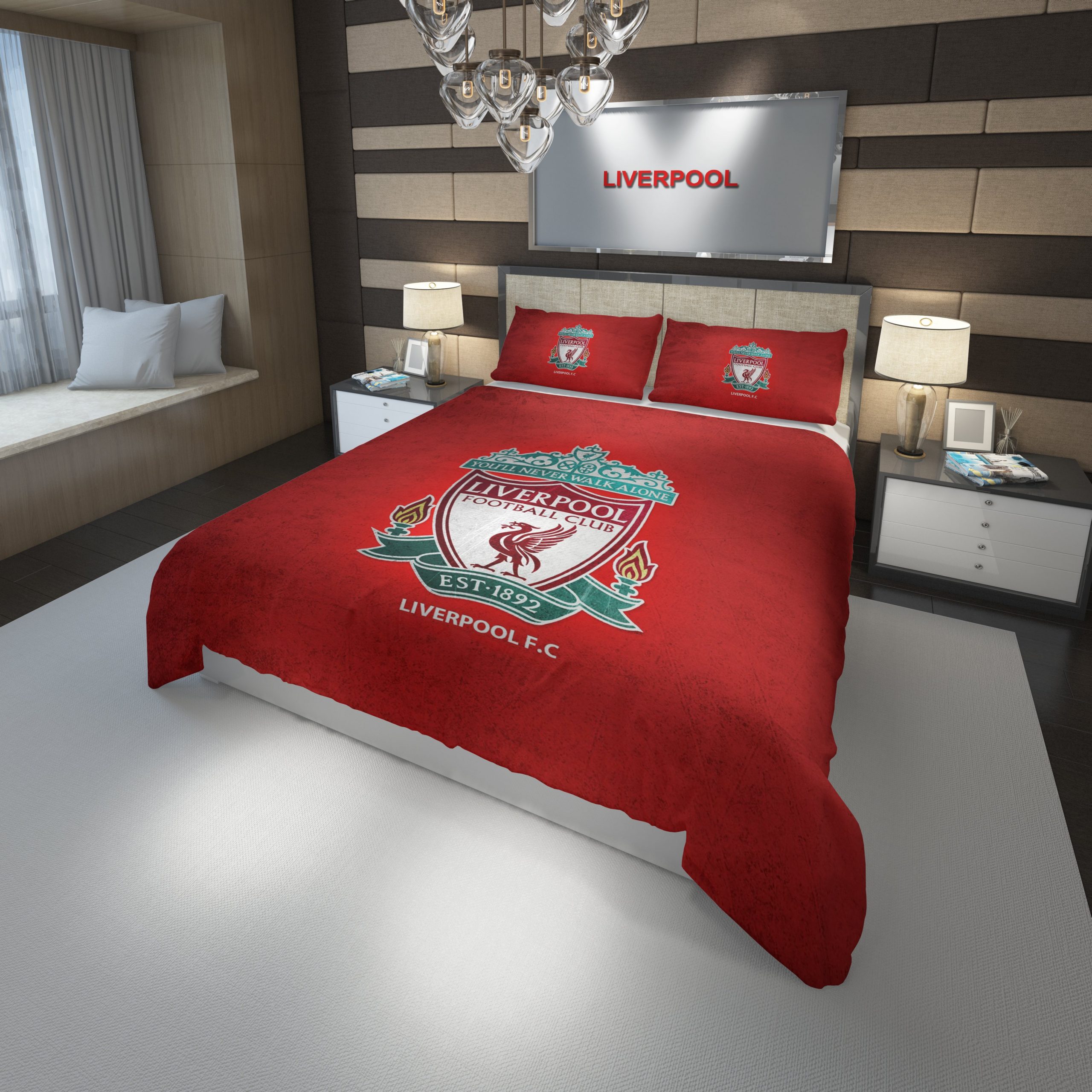 Liverpool Fc Football Club Duvet Cover and Pillowcase Set Bedding Set