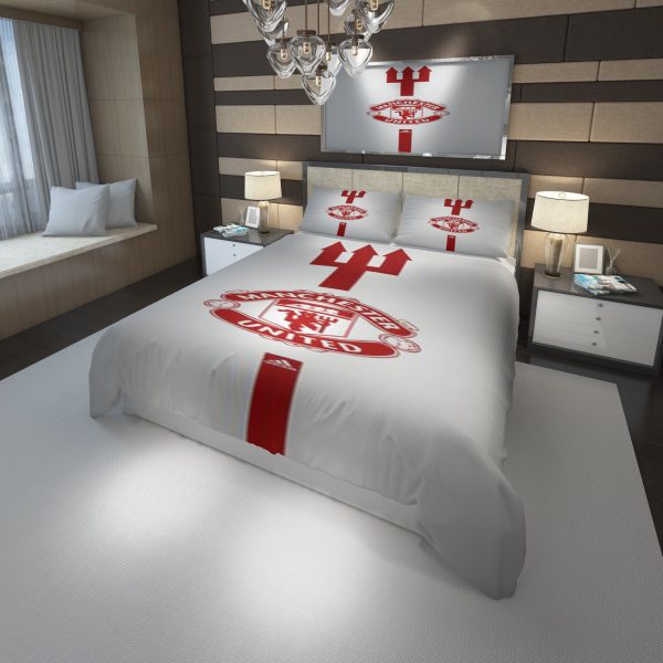 Logo Manchester F C 2 Duvet Cover and Pillowcase Set Bedding Set