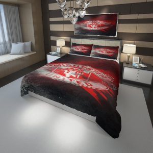 Logo Manchester F C 3 Duvet Cover and Pillowcase Set Bedding Set