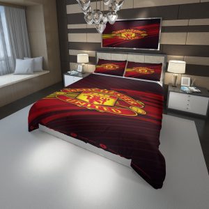 Logo Manchester F C 5 Duvet Cover and Pillowcase Set Bedding Set