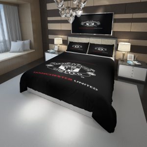 Logo Manchester F C 6 Duvet Cover and Pillowcase Set Bedding Set