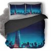 London City Minimalist Uv Duvet Cover and Pillowcase Set Bedding Set