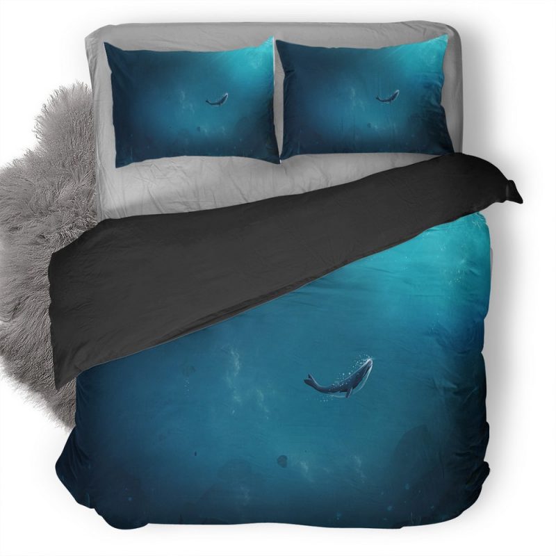 Lonely Whale Nv Duvet Cover and Pillowcase Set Bedding Set