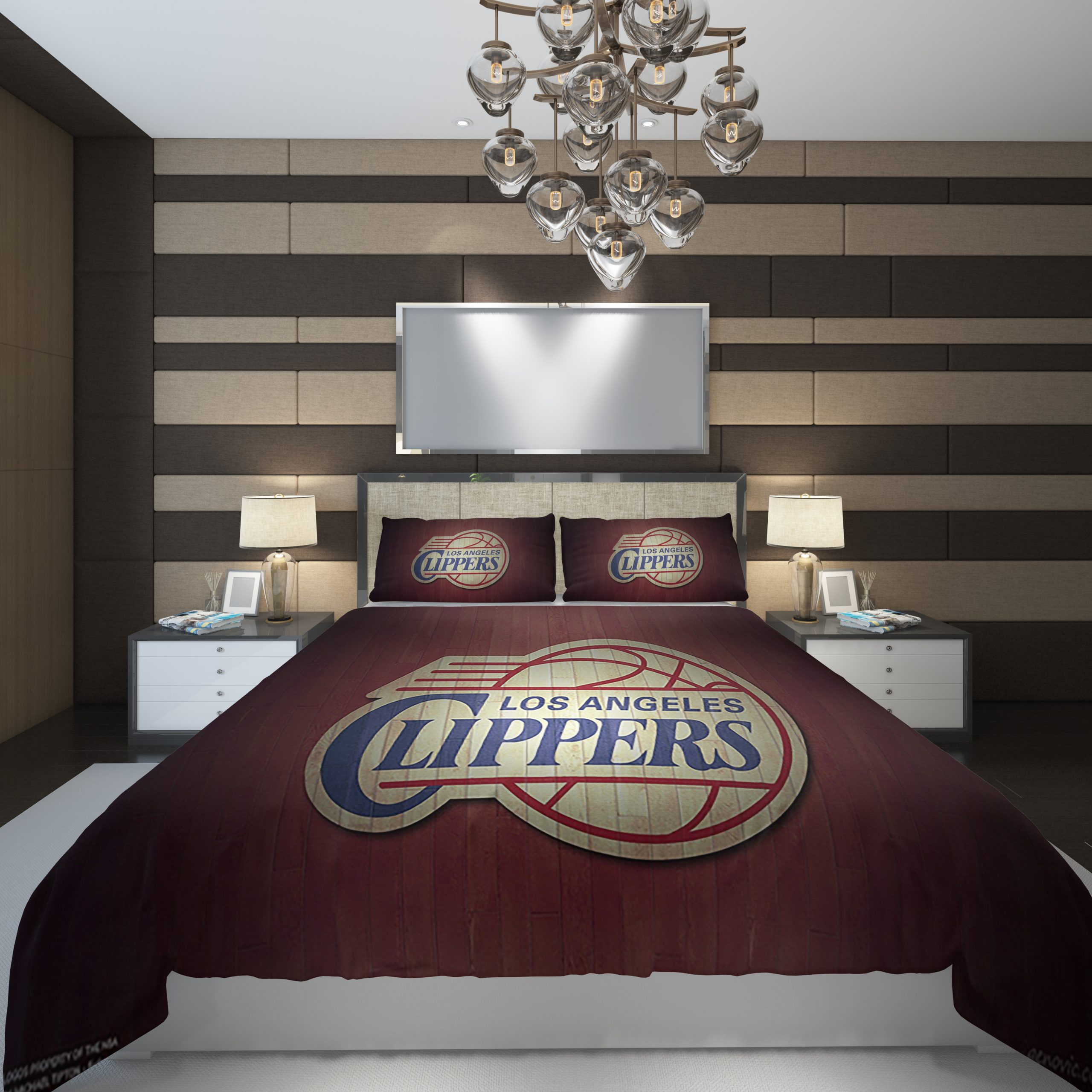 Los Angeles Clippers 23 NBA Basketball ize Duvet Cover and Pillowcase Set Bedding Set