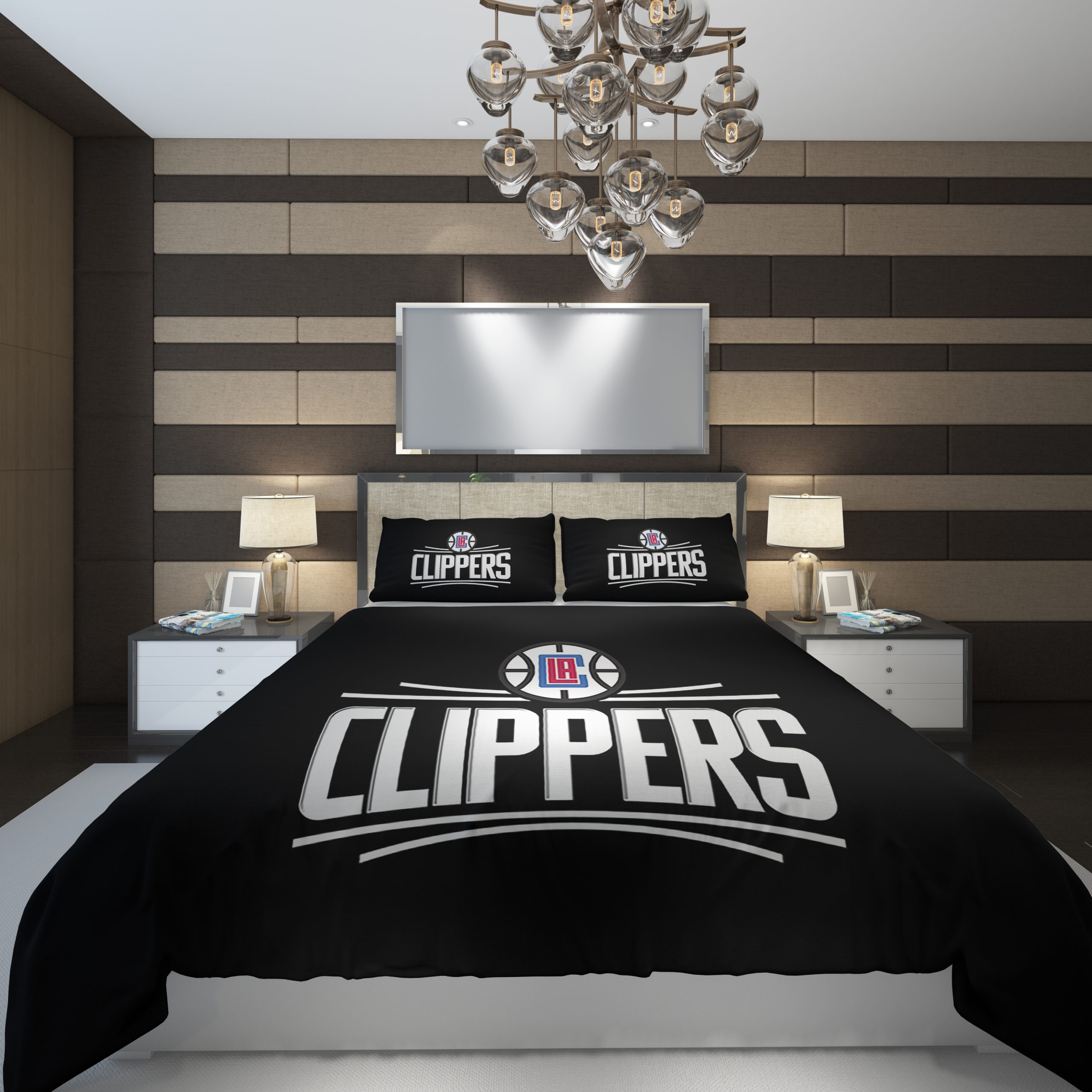 Los Angeles Clippers 55 NBA Basketball ize Duvet Cover and Pillowcase Set Bedding Set