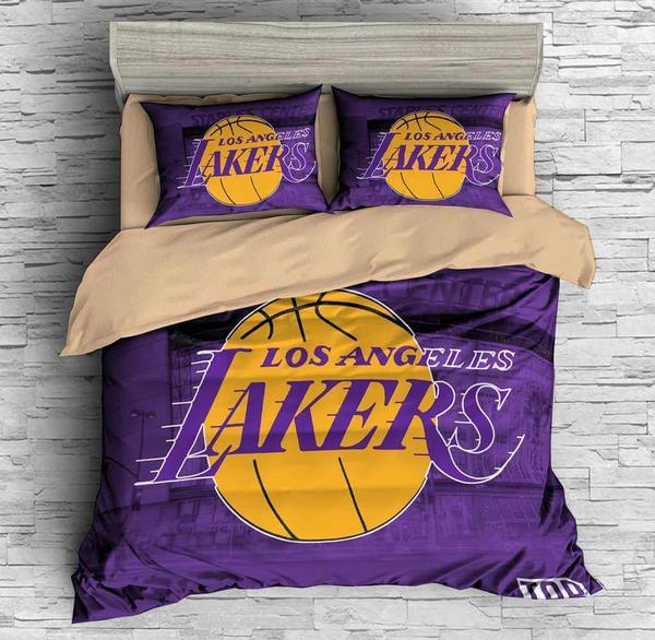 Los Angeles Lakers Duvet Cover and Pillowcase Set Bedding Set