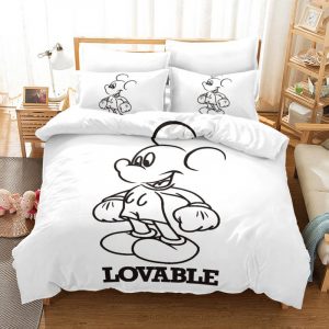 Lovable Mickey Mouse Duvet Cover and Pillowcase Set Bedding Set