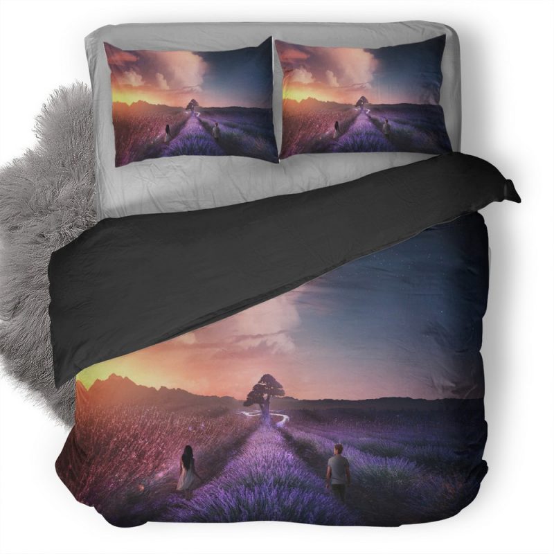 Love Freedom Walk Field Hr Duvet Cover and Pillowcase Set Bedding Set