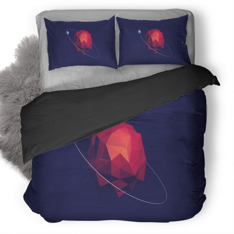 Low Poly Planet Wide Duvet Cover and Pillowcase Set Bedding Set