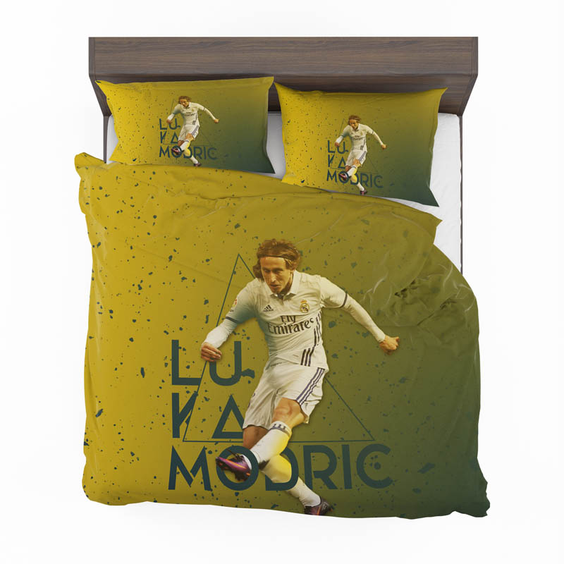 Luka Modric Read Madrid Croatia Footballer Duvet Cover and Pillowcase Set Bedding Set