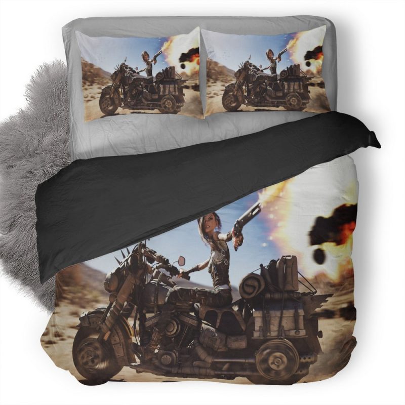 Mad Max Biker Anime Girl 96 Duvet Cover and Pillowcase Set Bedding Set