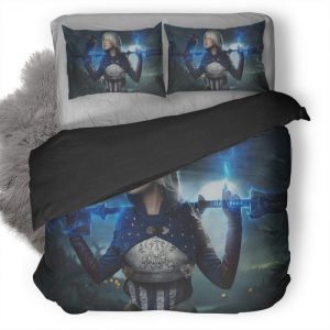 Magical Warrior Girl Pr Duvet Cover and Pillowcase Set Bedding Set