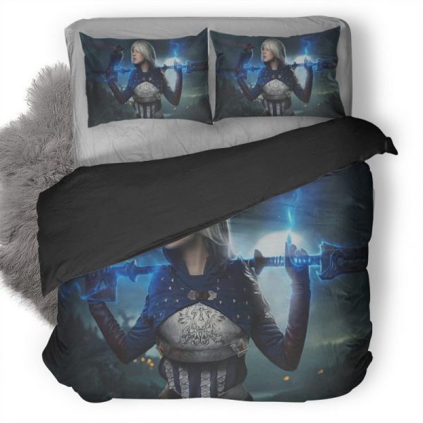 Magical Warrior Girl Pr Duvet Cover and Pillowcase Set Bedding Set