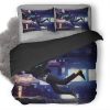 Man Flying Through Building D1 Duvet Cover and Pillowcase Set Bedding Set