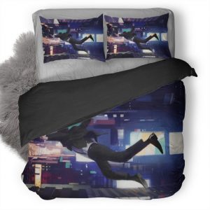 Man Flying Through Building D1 Duvet Cover and Pillowcase Set Bedding Set