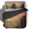 Man With Dog Fantasy Looking Away 27 Duvet Cover and Pillowcase Set Bedding Set