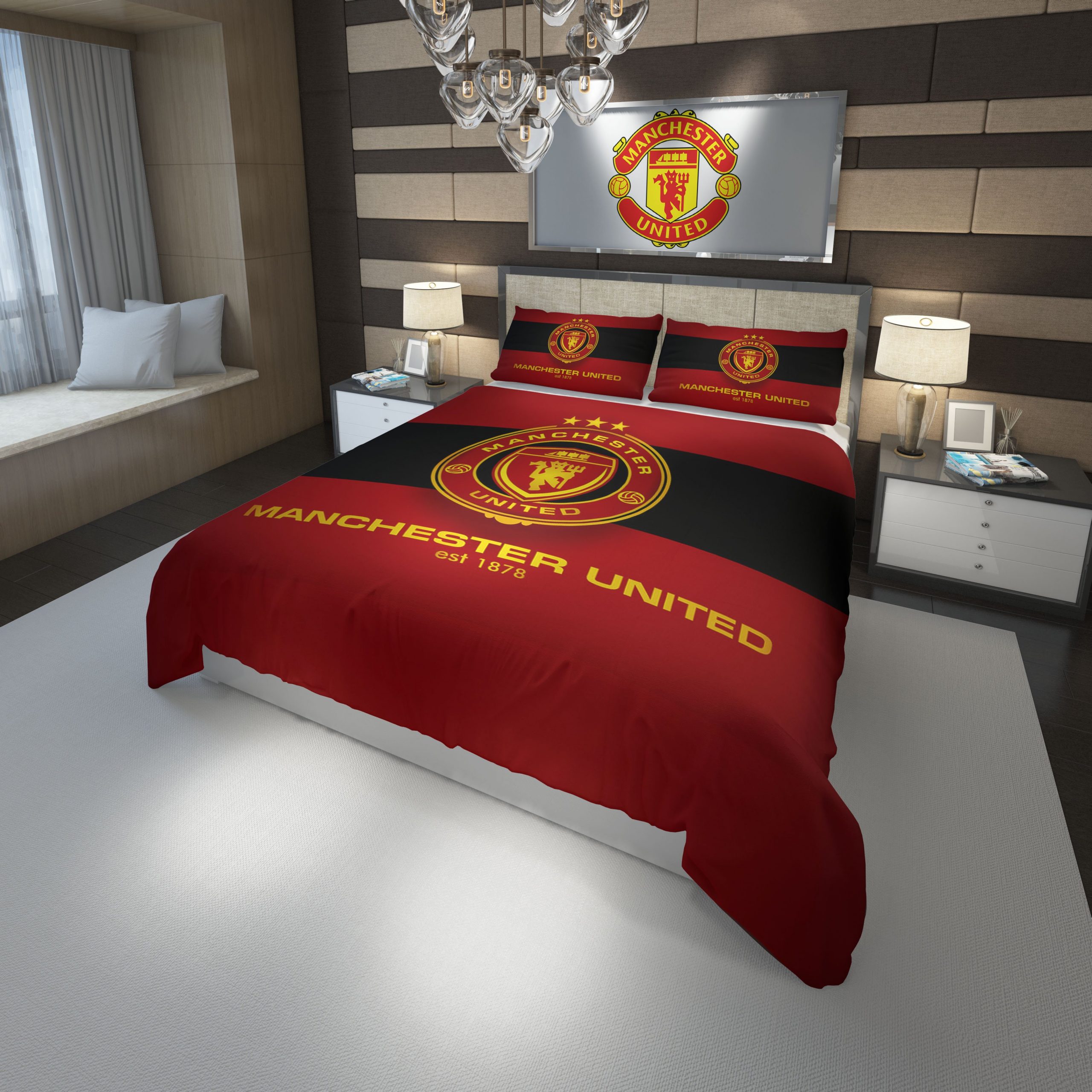 Manchester United Fc Football Club 1 Duvet Cover and Pillowcase Set Bedding Set 698