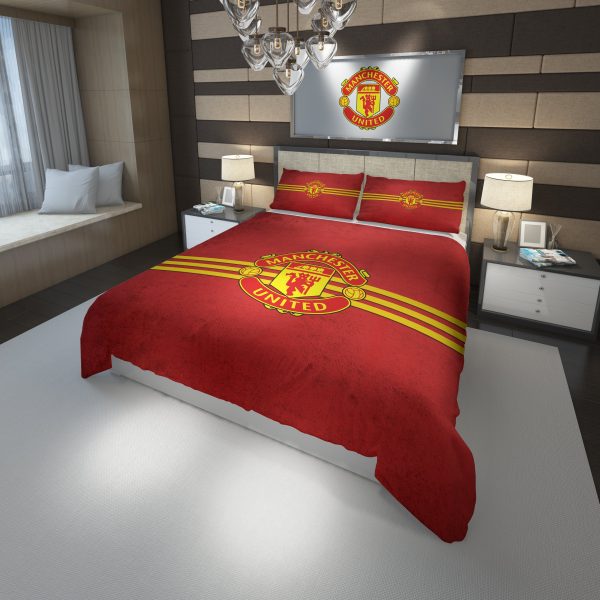 Manchester United Fc Football Club 2 Duvet Cover and Pillowcase Set Bedding Set