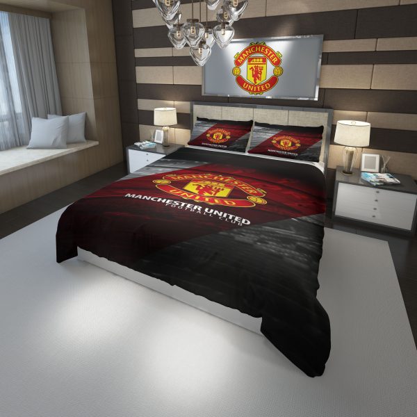 Manchester United Fc Football Club Duvet Cover and Pillowcase Set Bedding Set 699