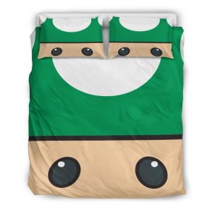 Mario Green And Brown Duvet Cover and Pillowcase Set Bedding Set