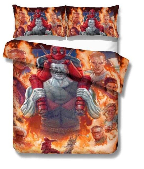 Marvel Deadpool 2215 Duvet Cover and Pillowcase Set Bedding Set