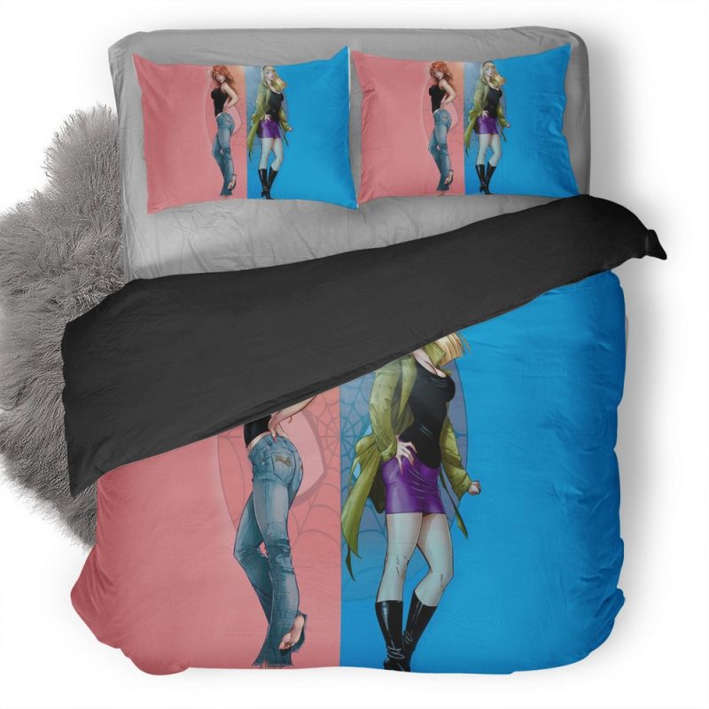 Mary Jane Spiderman Artwork F8 Duvet Cover and Pillowcase Set Bedding Set