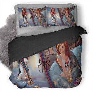 Mary Jane Watson Spider Man On Duvet Cover and Pillowcase Set Bedding Set
