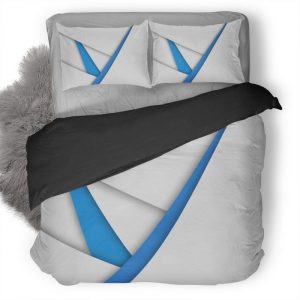 Material Design Blue And White To Duvet Cover and Pillowcase Set Bedding Set