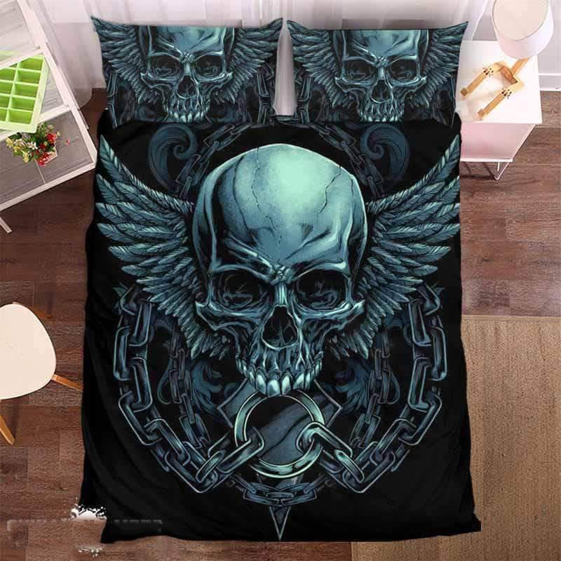 Mechanic Skull Duvet Cover and Pillowcase Set Bedding Set