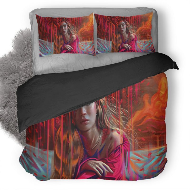 Melted Girl Portrait Nz Duvet Cover and Pillowcase Set Bedding Set