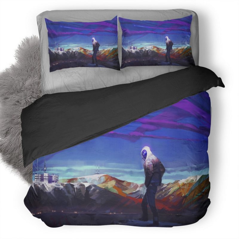 Men With Wearing Helmet City Artwork Gk Duvet Cover and Pillowcase Set Bedding Set