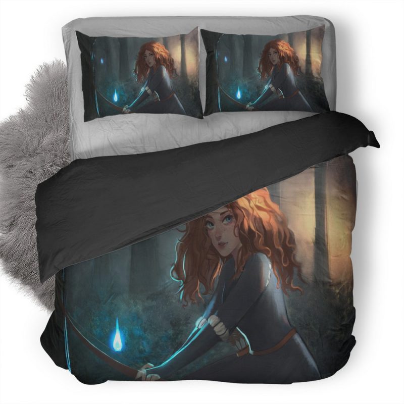 Merida Brave Movie Artwork Cg Duvet Cover and Pillowcase Set Bedding Set