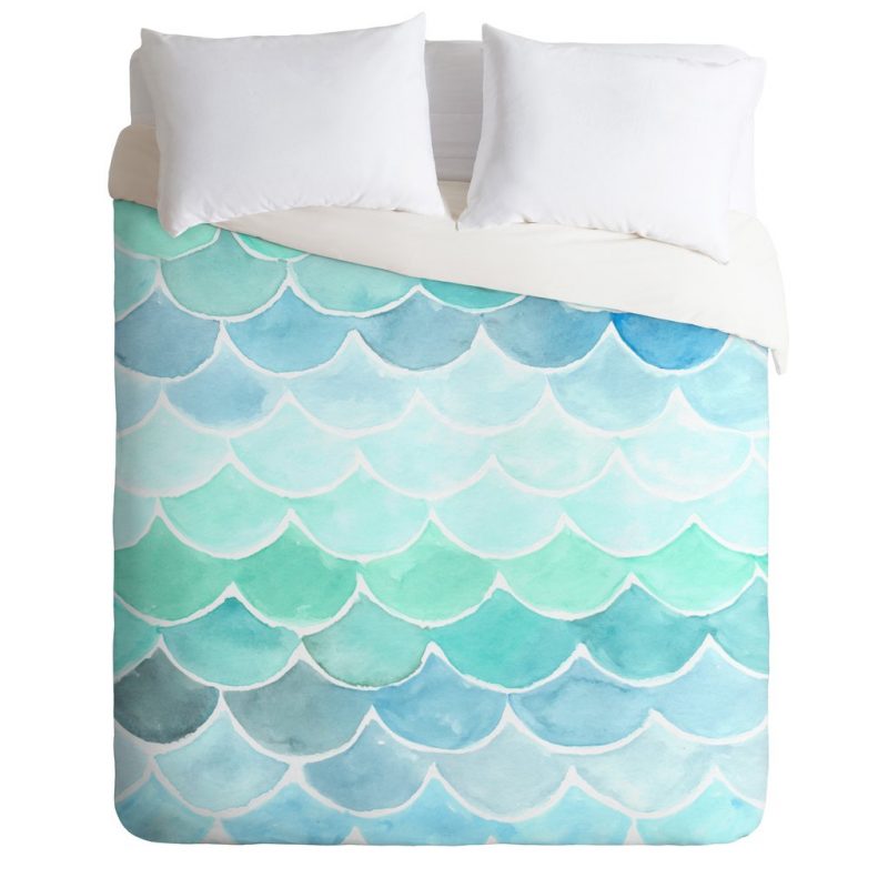 Mermaid Scales Duvet Cover and Pillowcase Set Bedding Set