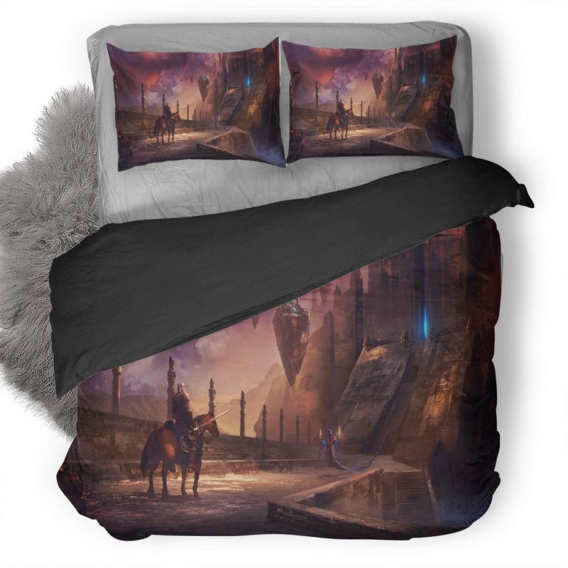 Messenger Reached Temple Back Oh Duvet Cover and Pillowcase Set Bedding Set