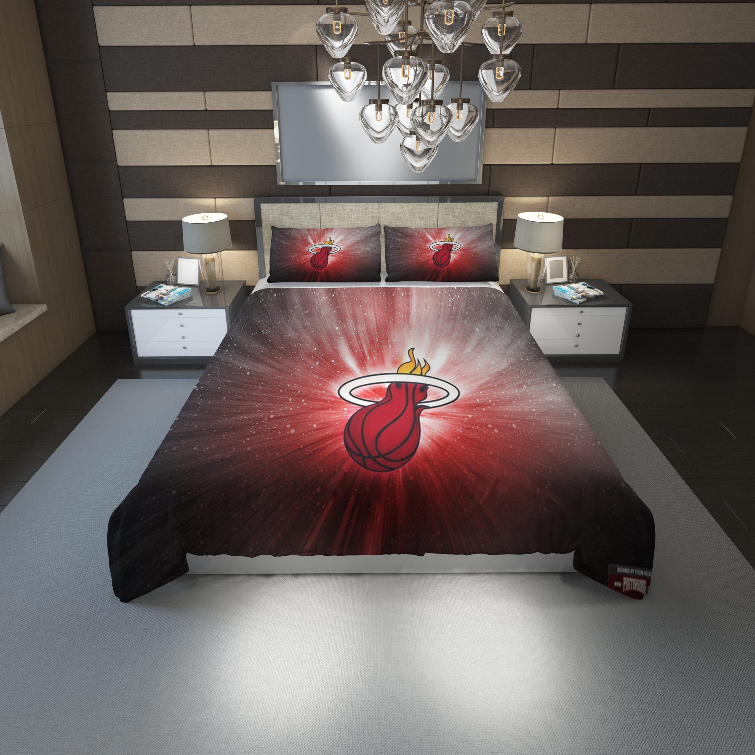 Miami Heat Duvet Cover and Pillowcase Set Bedding Set 1191