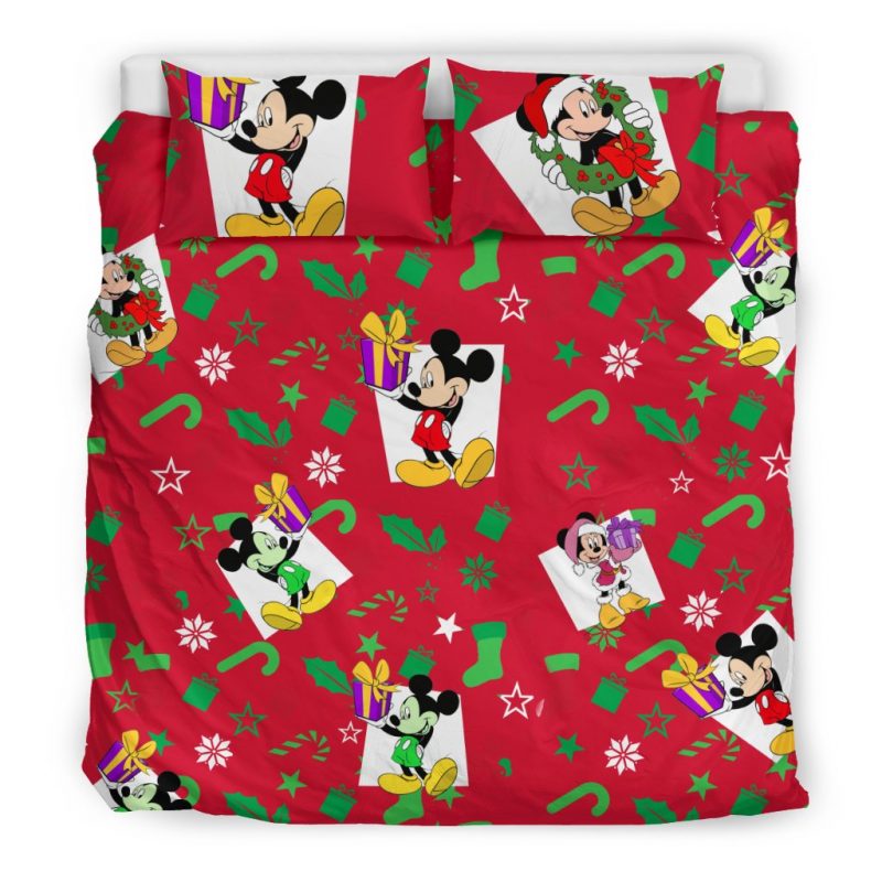 Mickey Christmas Duvet Cover and Pillowcase Set Bedding Set