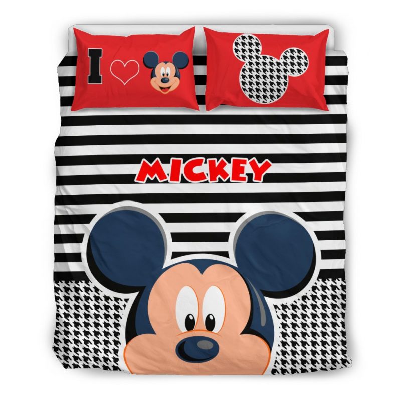 Mickey Head Duvet Cover and Pillowcase Set Bedding Set