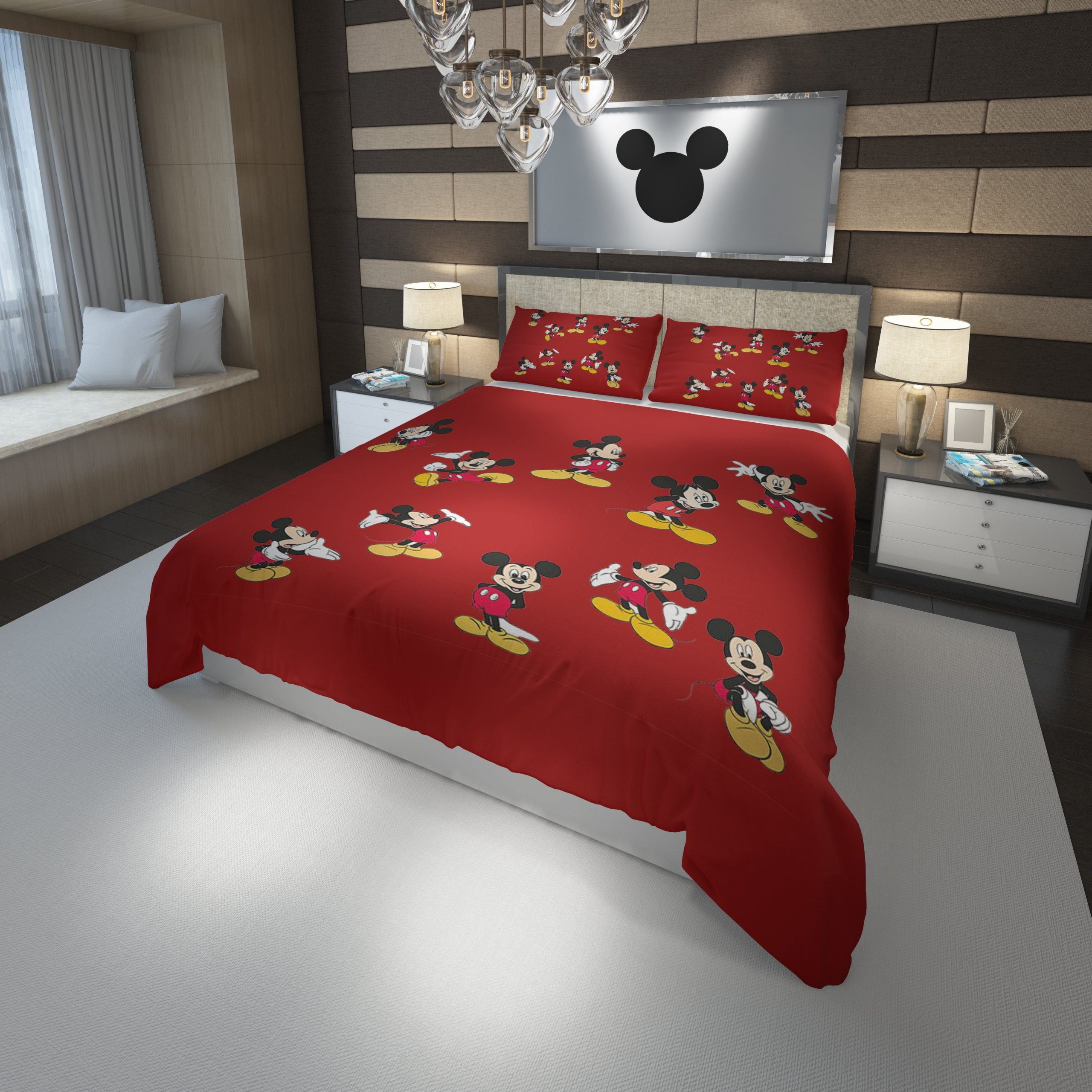 Mickey Mouse Duvet Cover and Pillowcase Set Bedding Set 685