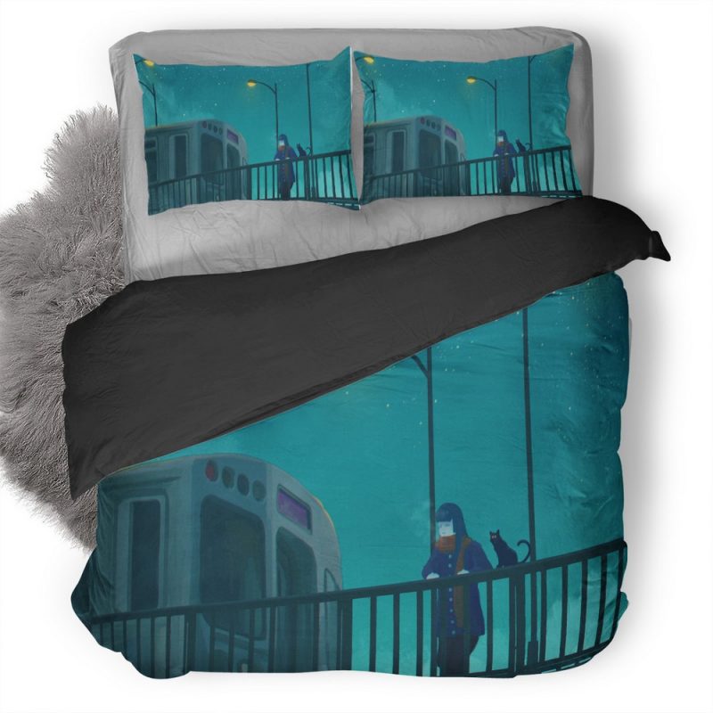 Midnight Walk 9A Duvet Cover and Pillowcase Set Bedding Set