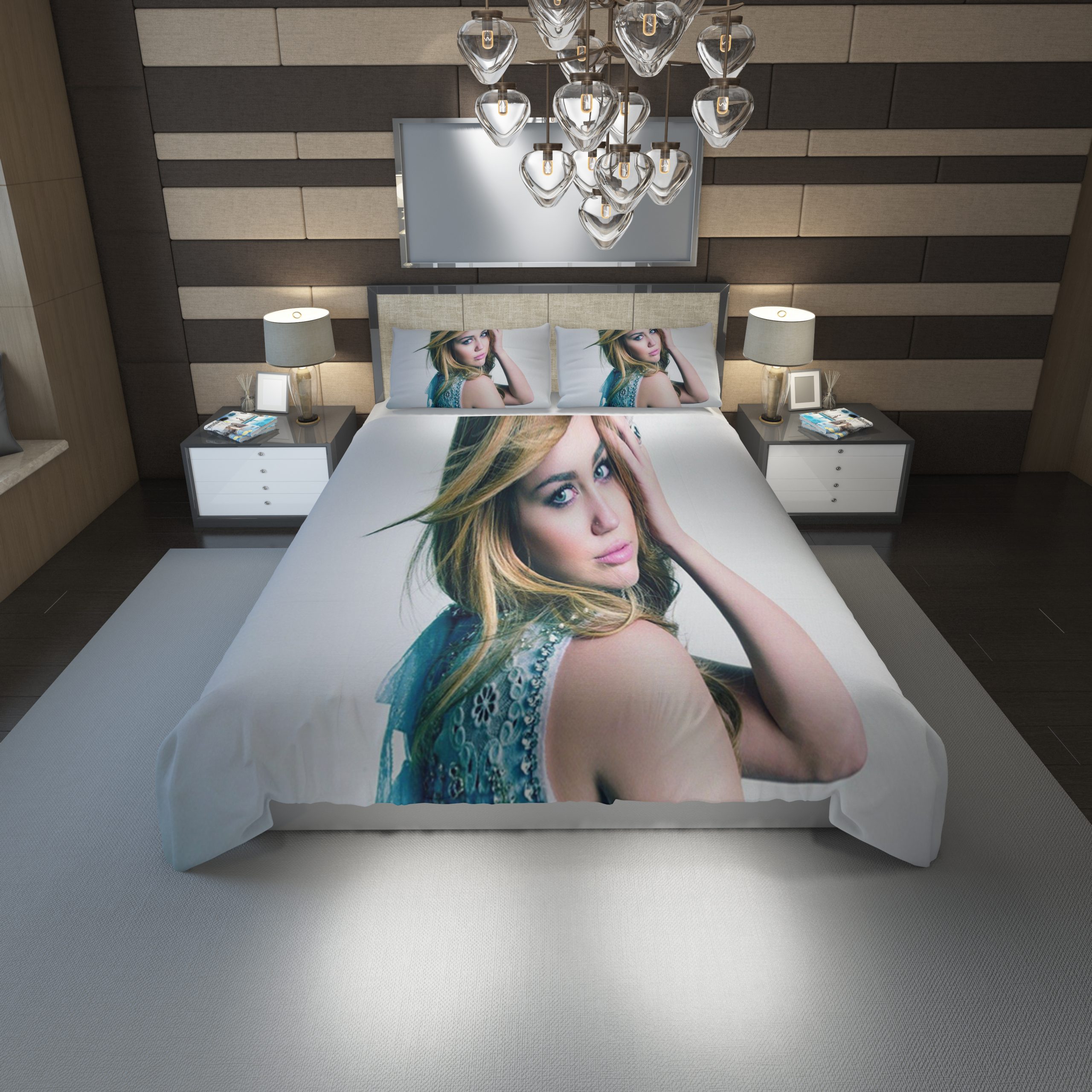 Miley Cyrus Hd Duvet Cover and Pillowcase Set Bedding Set 1196