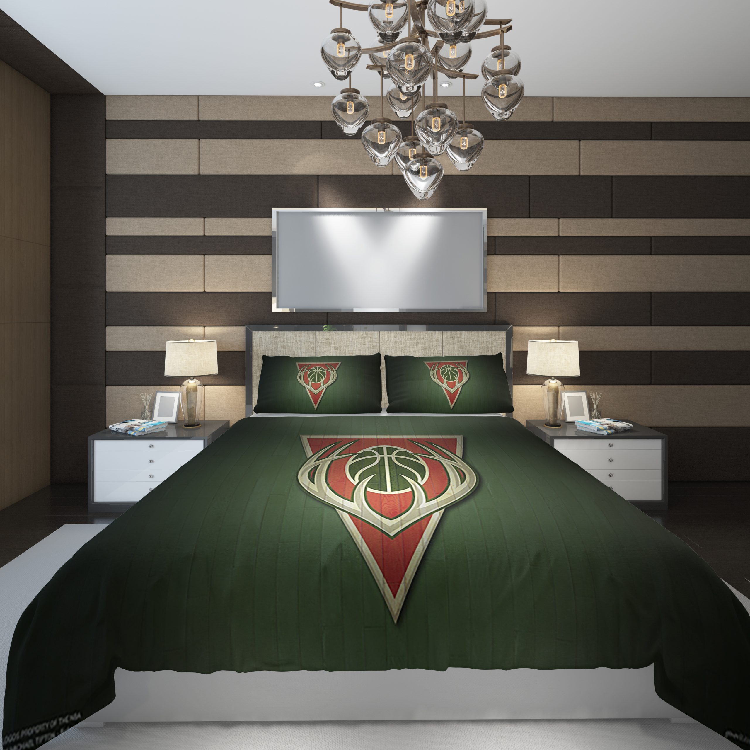 Milwaukee Bucks7 NBA Basketball ize Duvet Cover and Pillowcase Set Bedding Set