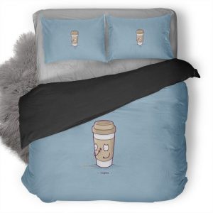 Minimalism Coffee Duvet Cover and Pillowcase Set Bedding Set