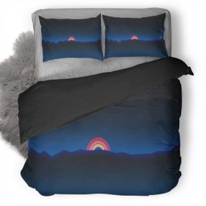 Minimalism Neon Rainbow Sun Retro Style T2 Duvet Cover and Pillowcase Set Bedding Set