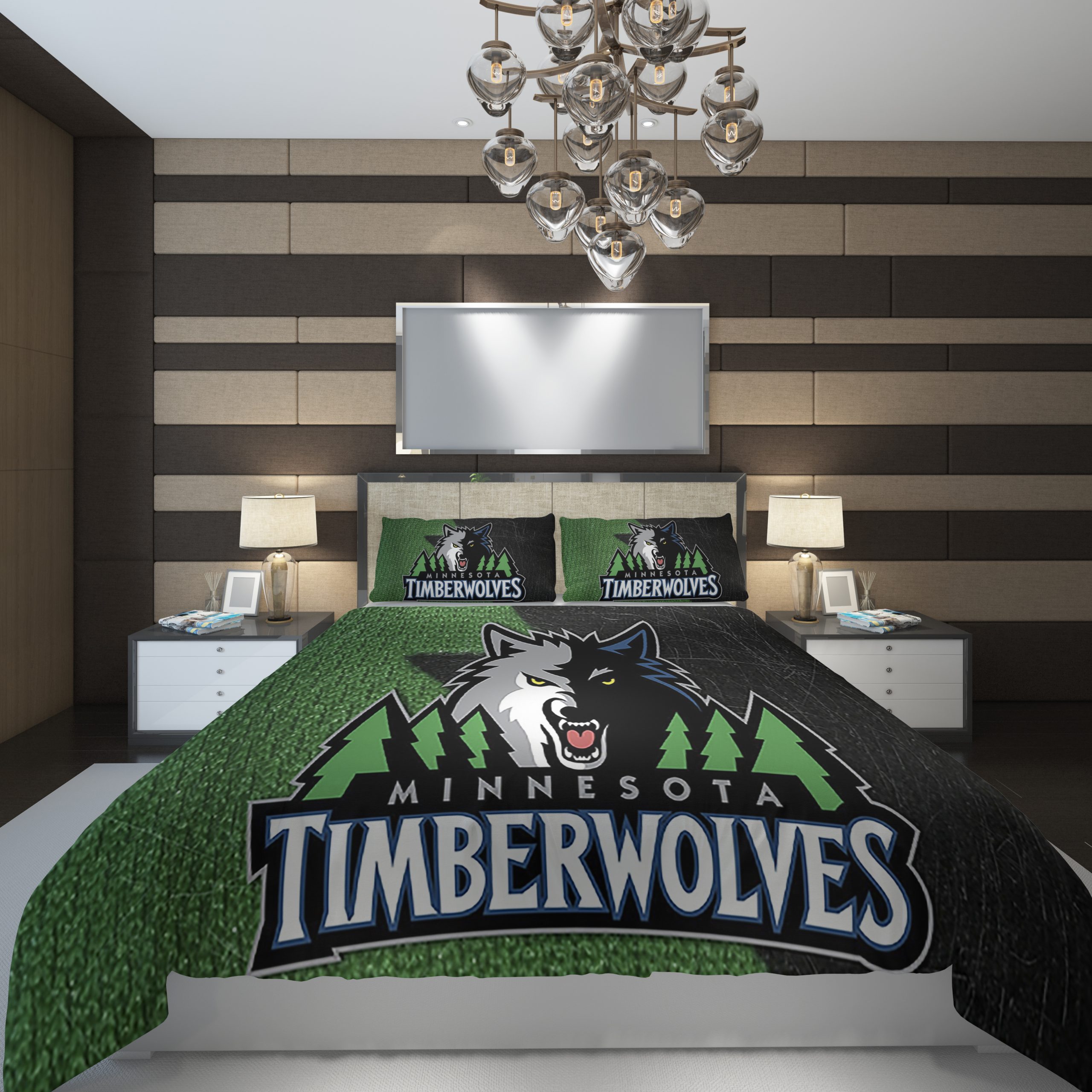 Minnesota Timberwolves 2 NBA Basketball ize Duvet Cover and Pillowcase Set Bedding Set