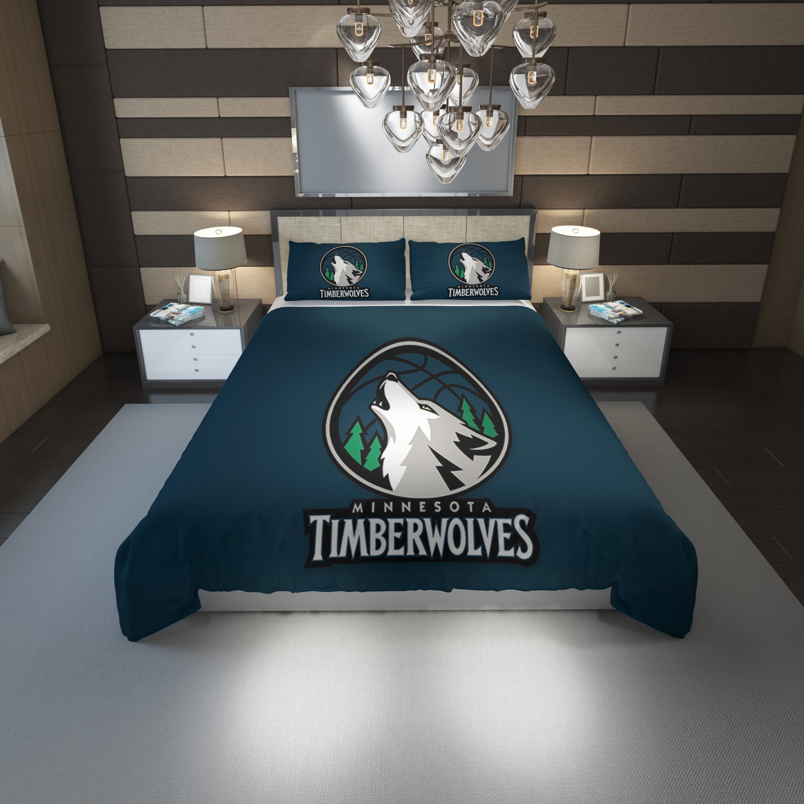 Minnesota Timberwolves 31 Duvet Cover and Pillowcase Set Bedding Set