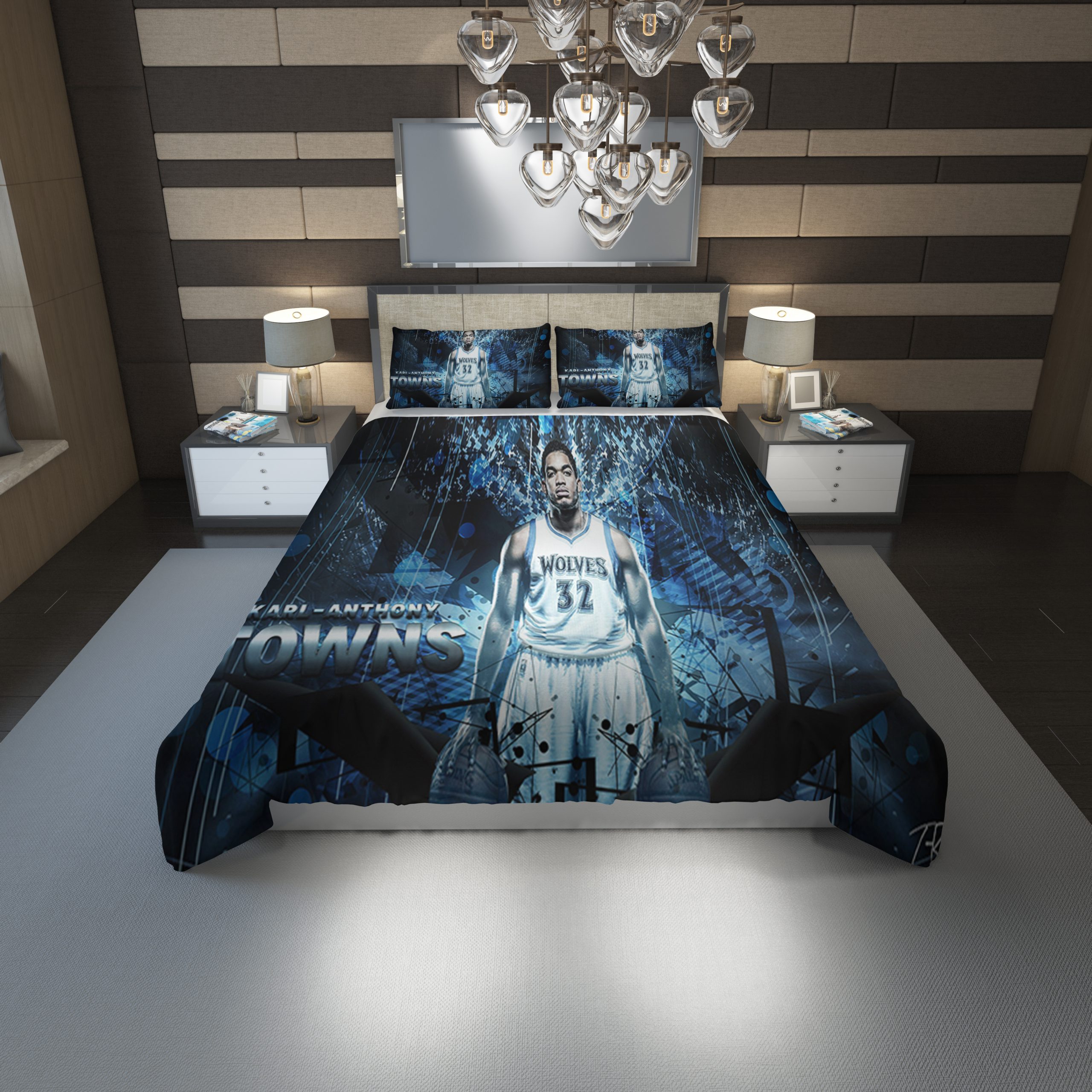 Minnesota Timberwolves14 Duvet Cover and Pillowcase Set Bedding Set